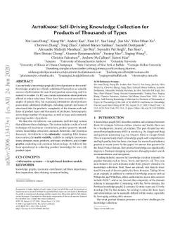 AutoKnow: Self-Driving Knowledge Collection for Products of Thousands of
  Types