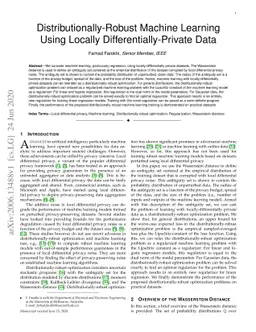 Distributionally-Robust Machine Learning Using Locally
  Differentially-Private Data