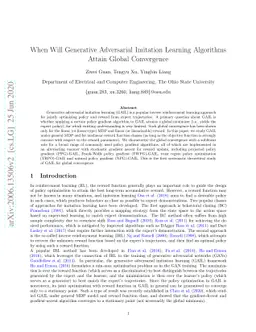 When Will Generative Adversarial Imitation Learning Algorithms Attain
  Global Convergence