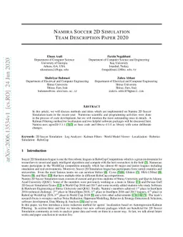 Namira Soccer 2D Simulation Team Description Paper 2020
