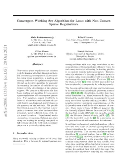 Provably Convergent Working Set Algorithm for Non-Convex Regularized
  Regression