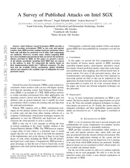 A Survey of Published Attacks on Intel SGX