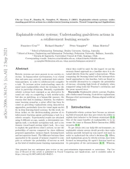 Explainable robotic systems: Understanding goal-driven actions in a
  reinforcement learning scenario