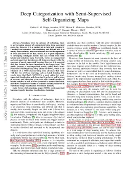 Deep Categorization with Semi-Supervised Self-Organizing Maps