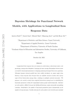 Bayesian Shrinkage for Functional Network Models, with Applications to
  Longitudinal Item Response Data