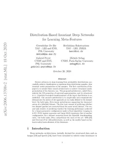 Distribution-Based Invariant Deep Networks for Learning Meta-Features