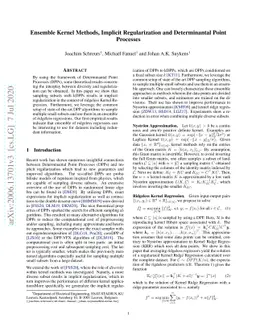 Ensemble Kernel Methods, Implicit Regularization and Determinantal Point
  Processes