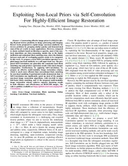 Exploiting Non-Local Priors via Self-Convolution For Highly-Efficient
  Image Restoration