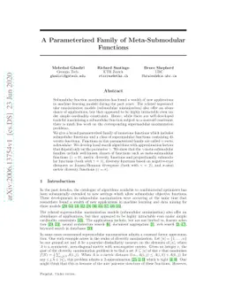 A Parameterized Family of Meta-Submodular Functions