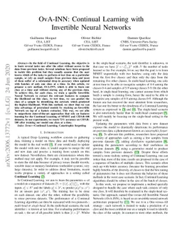 OvA-INN: Continual Learning with Invertible Neural Networks
