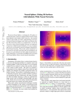 Neural Splines: Fitting 3D Surfaces with Infinitely-Wide Neural Networks
