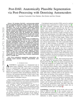 Post-DAE: Anatomically Plausible Segmentation via Post-Processing with
  Denoising Autoencoders