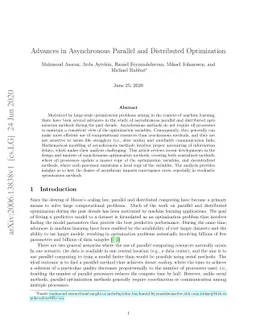 Advances in Asynchronous Parallel and Distributed Optimization