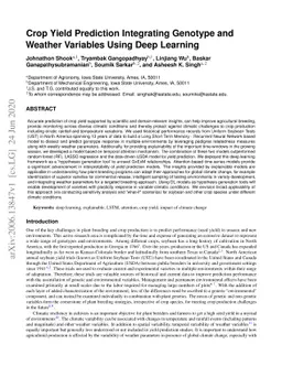 Crop Yield Prediction Integrating Genotype and Weather Variables Using
  Deep Learning