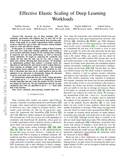 Effective Elastic Scaling of Deep Learning Workloads