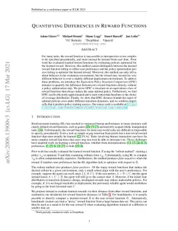 Quantifying Differences in Reward Functions