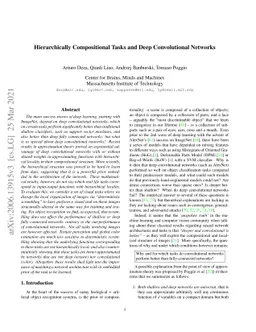 Hierarchically Compositional Tasks and Deep Convolutional Networks