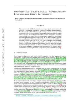 Unsupervised Cross-lingual Representation Learning for Speech
  Recognition