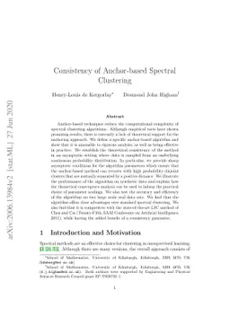 Consistency of Anchor-based Spectral Clustering