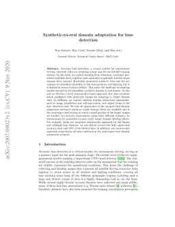 Synthetic-to-Real Domain Adaptation for Lane Detection