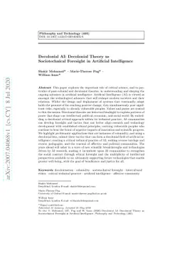 Decolonial AI: Decolonial Theory as Sociotechnical Foresight in
  Artificial Intelligence