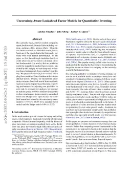 Uncertainty-Aware Lookahead Factor Models for Quantitative Investing
