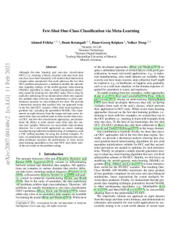 Few-Shot One-Class Classification via Meta-Learning