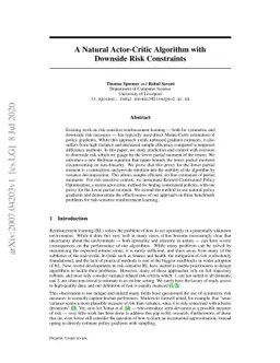 A Natural Actor-Critic Algorithm with Downside Risk Constraints