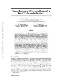 Transfer Learning or Self-supervised Learning? A Tale of Two Pretraining
  Paradigms