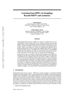 Learning from DPPs via Sampling: Beyond HKPV and symmetry