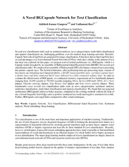 A Novel BGCapsule Network for Text Classification