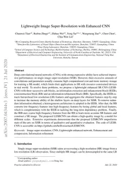 Lightweight image super-resolution with enhanced CNN