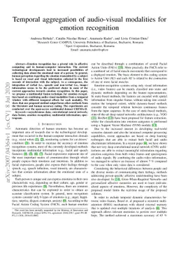 Temporal aggregation of audio-visual modalities for emotion recognition