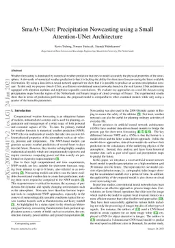 SmaAt-UNet: Precipitation Nowcasting using a Small Attention-UNet
  Architecture