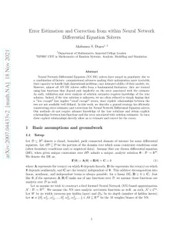 Error Estimation and Correction from within Neural Network Differential
  Equation Solvers
