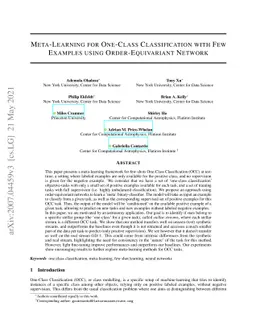 Meta-Learning for One-Class Classification with Few Examples using
  Order-Equivariant Network
