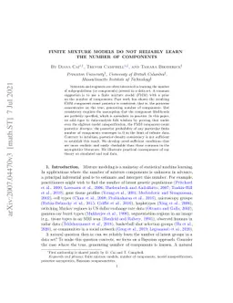 Finite mixture models do not reliably learn the number of components