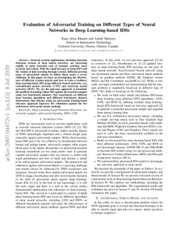 Evaluation of Adversarial Training on Different Types of Neural Networks
  in Deep Learning-based IDSs