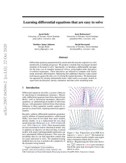 Learning Differential Equations that are Easy to Solve