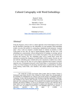 Cultural Cartography with Word Embeddings