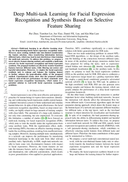 Deep Multi-task Learning for Facial Expression Recognition and Synthesis
  Based on Selective Feature Sharing