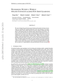 Wandering Within a World: Online Contextualized Few-Shot Learning