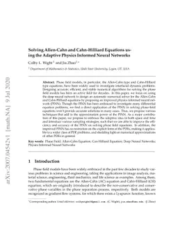 Solving Allen-Cahn and Cahn-Hilliard Equations using the Adaptive
  Physics Informed Neural Networks