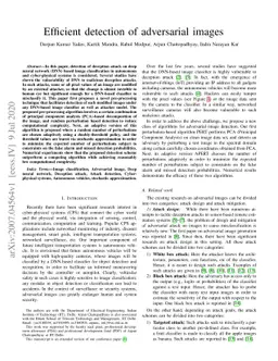 Efficient detection of adversarial images