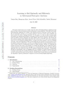 Learning to Bid Optimally and Efficiently in Adversarial First-price Auctions