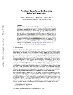 Auxiliary Tasks Speed Up Learning PointGoal Navigation