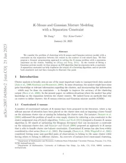 $K$-Means and Gaussian Mixture Modeling with a Separation Constraint