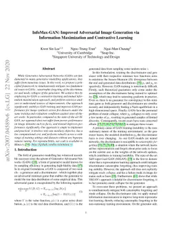 InfoMax-GAN: Improved Adversarial Image Generation via Information
  Maximization and Contrastive Learning