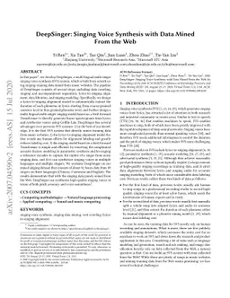 DeepSinger: Singing Voice Synthesis with Data Mined From the Web