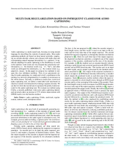 Multi-task Regularization Based on Infrequent Classes for Audio
  Captioning